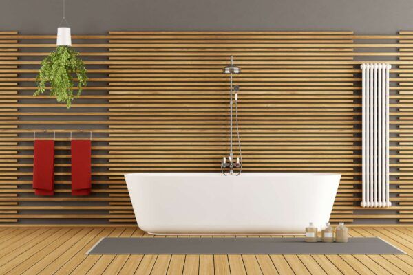 Modern wooden bathroom